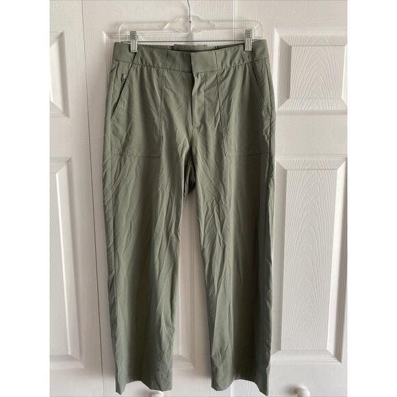 Athleta 4 Green Tribeca Utility Crop Pants Athleisure Active Straight Leg Gym - Picture 1 of 7